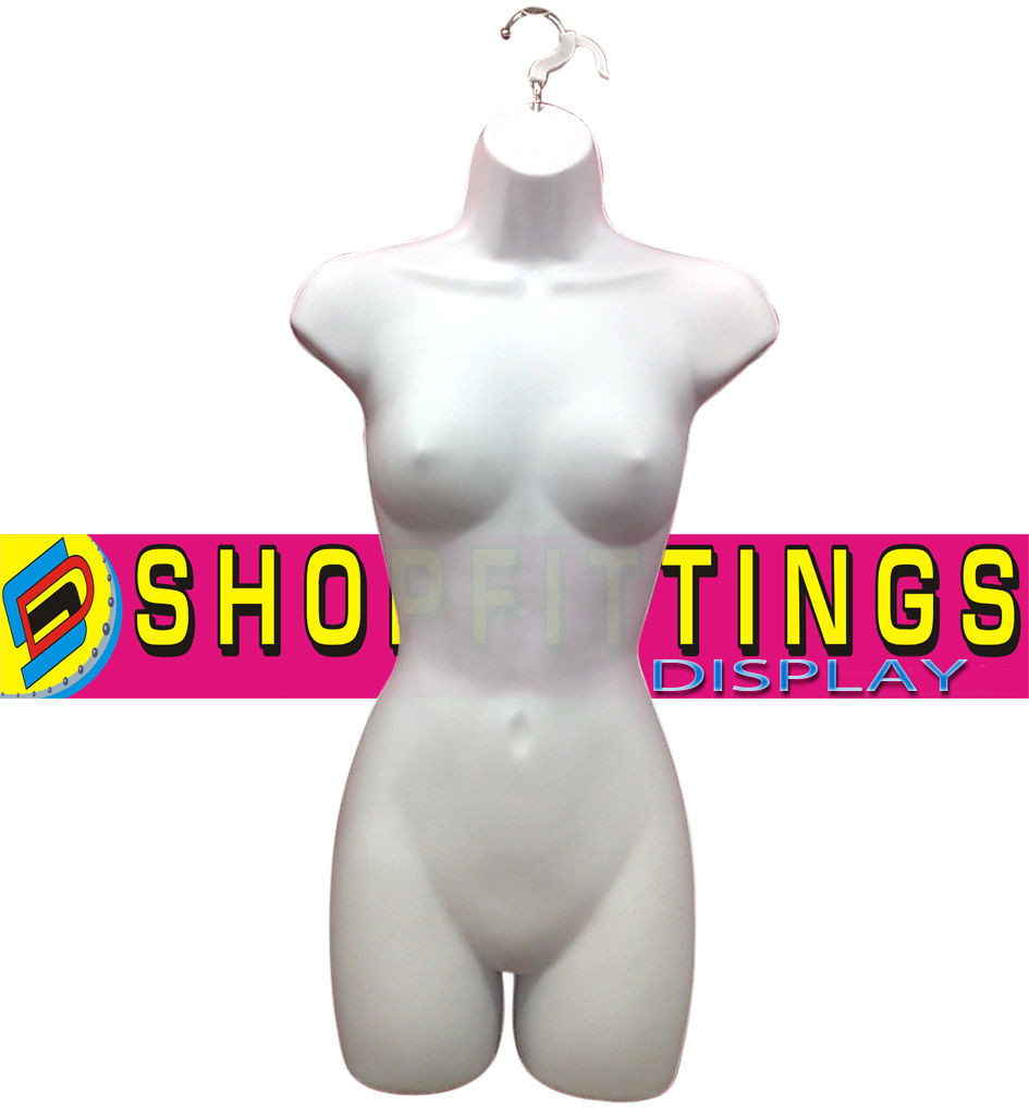 Female Hanging Body Form Full Retail Clothes Display Mannequin White (sdlfull)