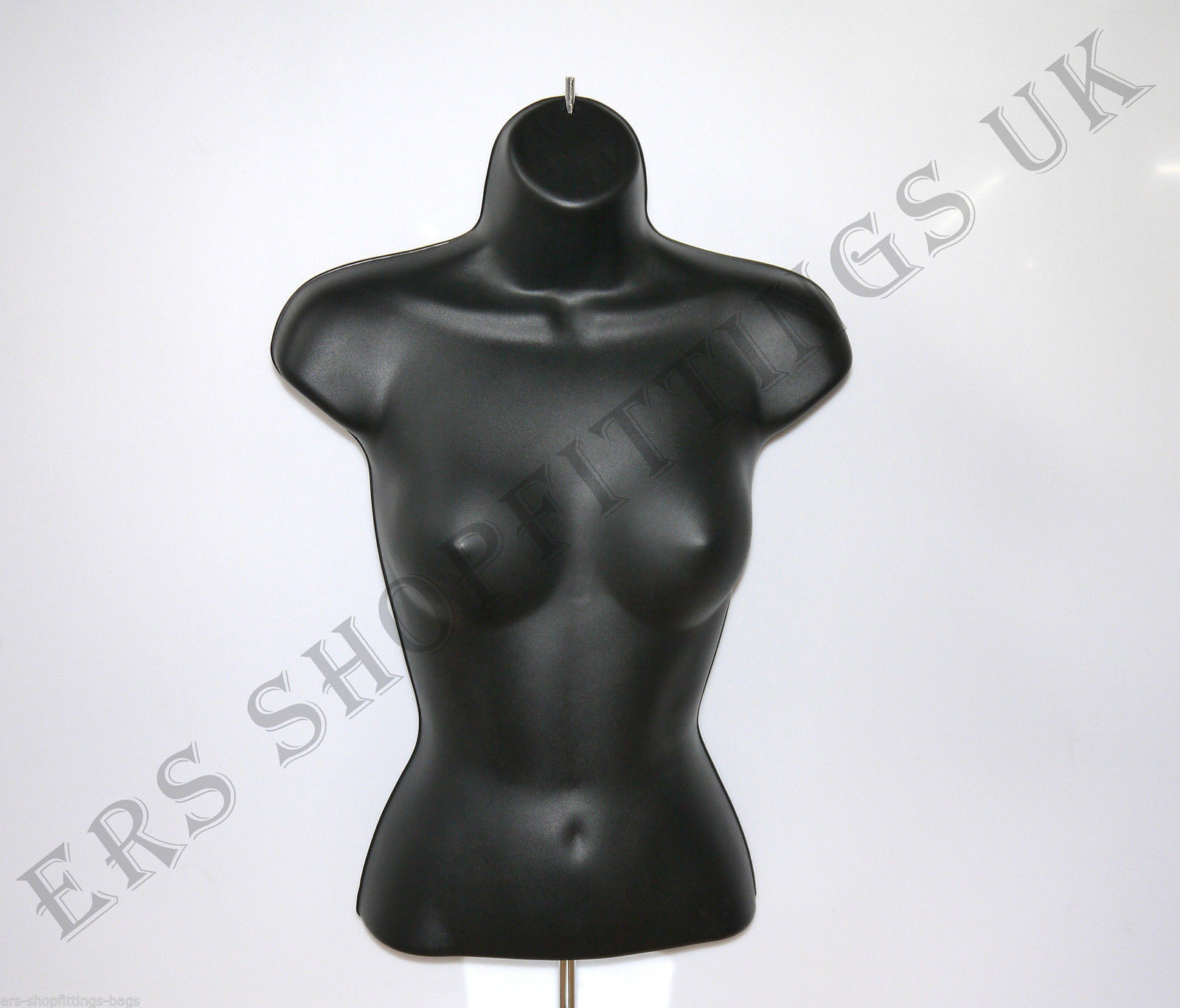 Female Hanging & Free Standing Body Shop Display Form Mannequin with ROUND STAND Black