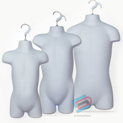 Kid Hanging Body Form Retail Clothes Display Mannequin White (sdl135/155/555)