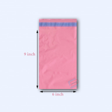 Pink Plastic Mailing Postage Bags with Strong Self Seal 6"x 9"