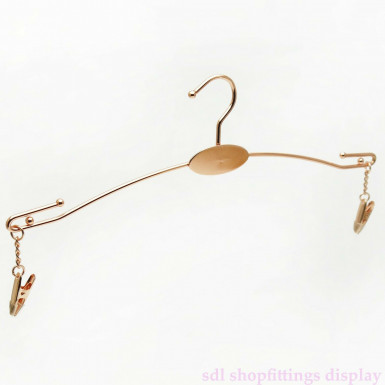 Lingerie Hangers With 2 Clips for Bra Underwear Scarf etc Metal Rose Gold