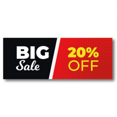 Poster Horizontal 20% Big Sale 30"x12" Red/Black