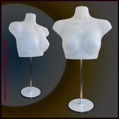 FEMALE Half Body Form Display Mannequin Stand - Semi Clear